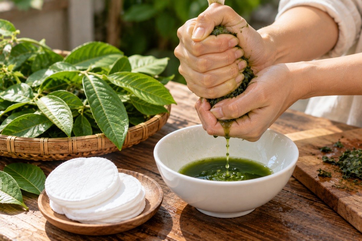Mẹo nước lá ổi thấm bông tẩy trang