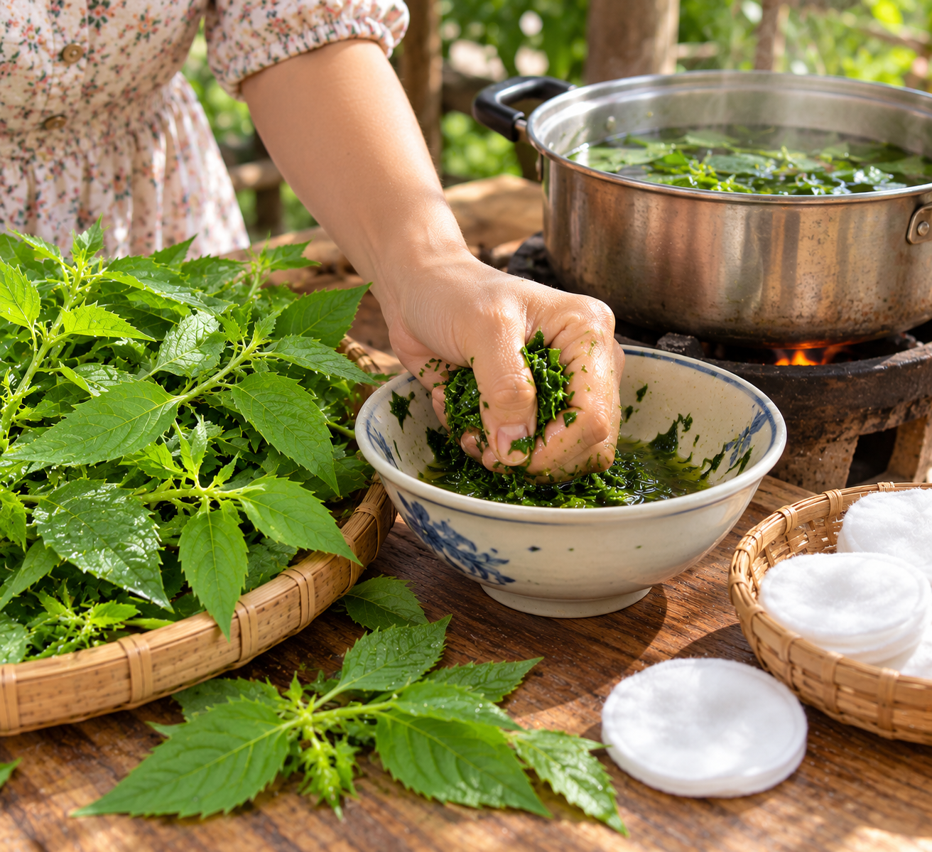 Cách dùng lá cây cộng sản: đắp lá, nấu nước, thấm bông