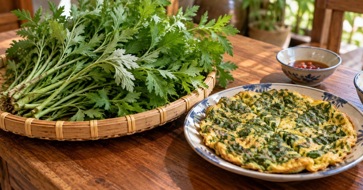 Ngải cứu khử mùi hôi nách: Rau chiên trứng giúp nách dễ chịu