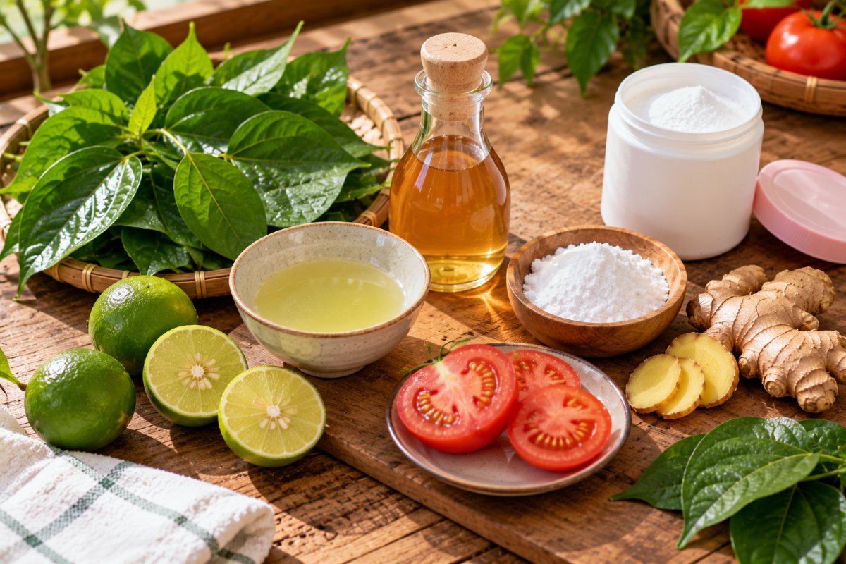 Bị hôi nách bôi gì - 8 thứ quen thuộc: chanh, giấm táo, baking soda, cà chua, phấn rôm, gừng, lá trầu