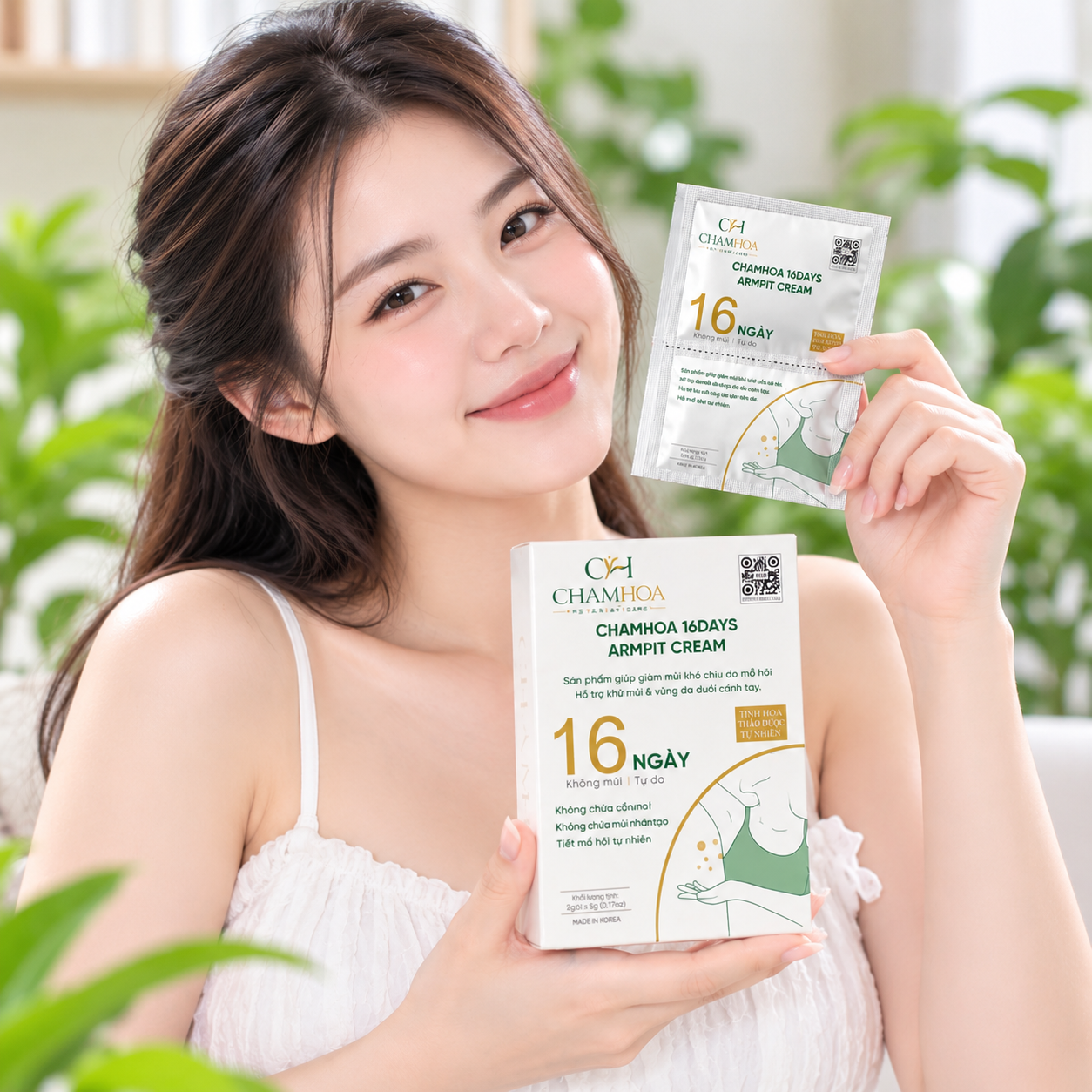 ChamHoa 16 Ngày hỗ trợ kem khử mùi hôi thảo mộc không Nhôm