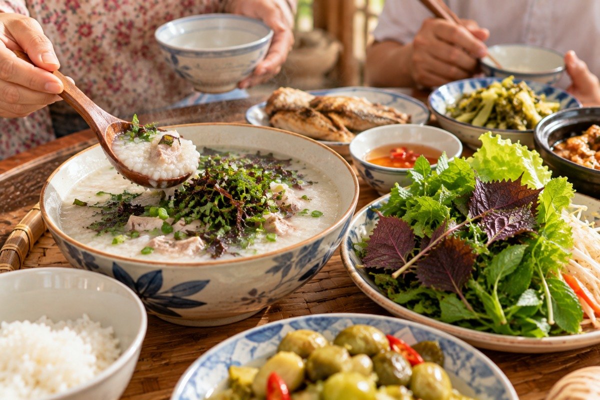 Lá tía tô trong bữa cơm Việt Lá tía tô trong bữa cơm Việt
