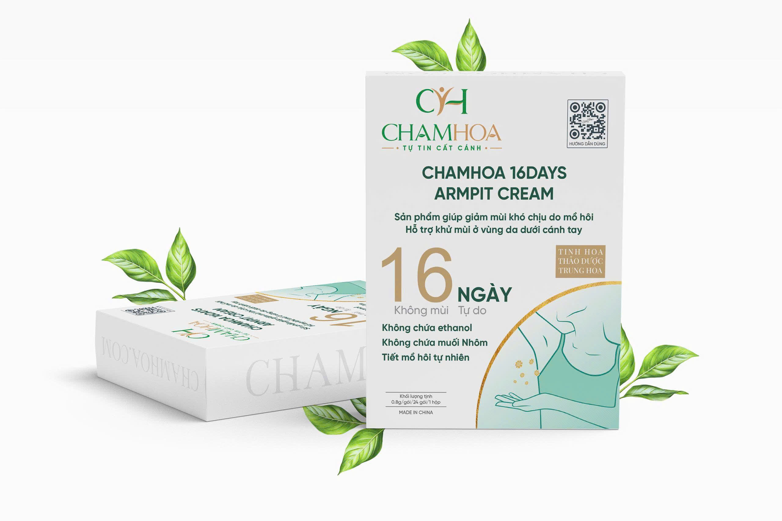 HỘP 24 GÓI CHAMHOA 16DAYS KEM KHỬ MÙI HÔI NÁCH - DÙNG 1 LẦN THƠM THO TỰ DO 16 NGÀY