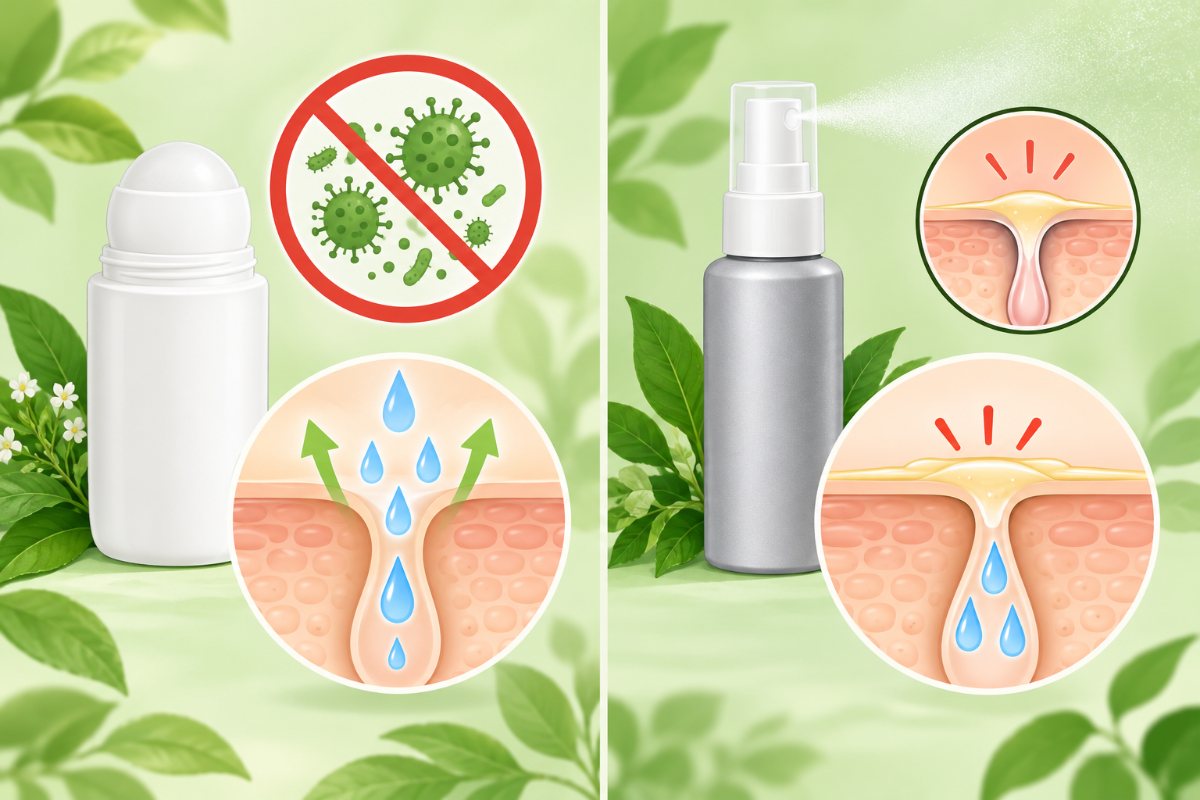 Cơ chế deodorant và antiperspirant: khử vi khuẩn gây mùi và bịt tạm tuyến mồ hôi