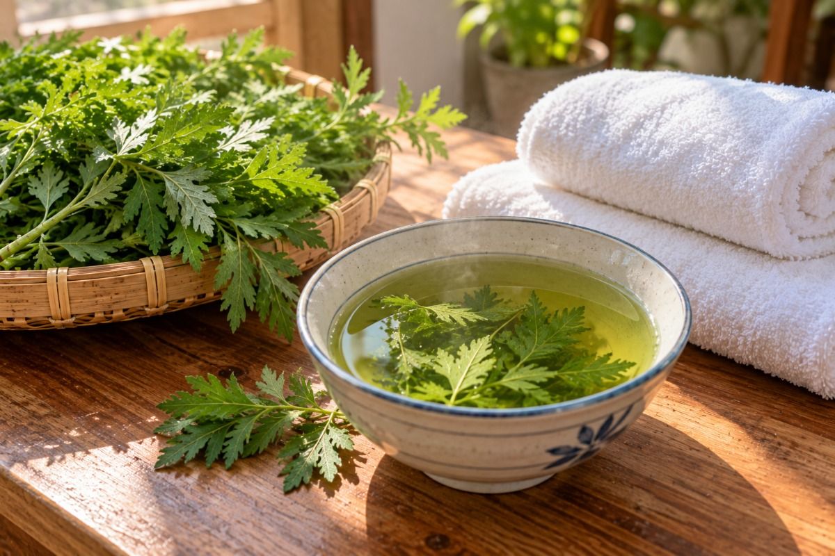 Nước ngải cứu lau nách cho da nhạy cảm